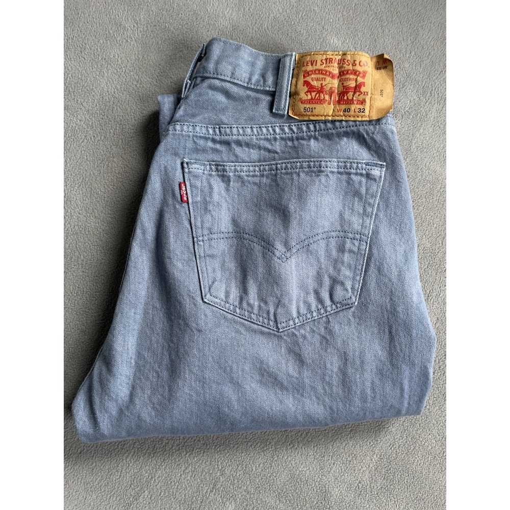 Levi's 501 Jeans Men's 40x32 Straight Leg Blue Denim Medium Wash Button Fly